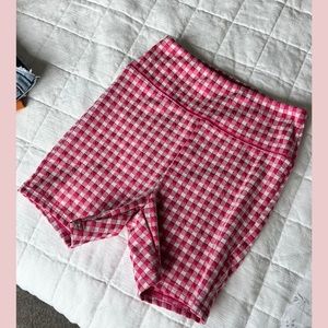 gingham biker shorts